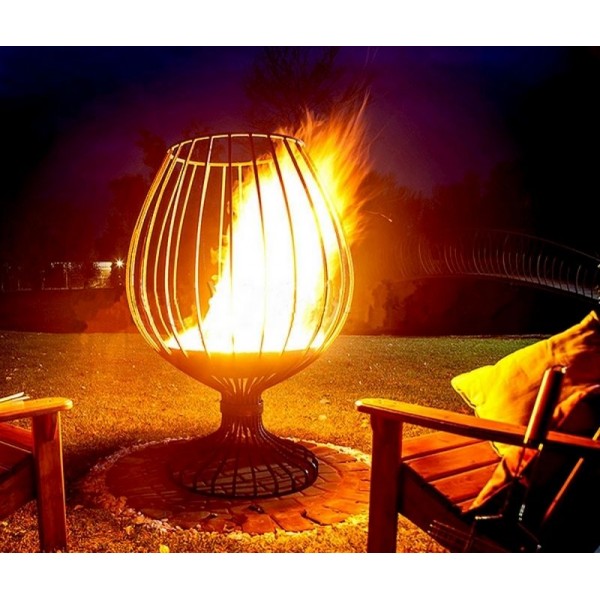 Кованый садовый очаг для огня с функцией мангала Барбекю Бокал